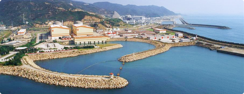 The nuclear power station, with Daya Bay in the background.