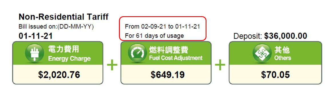 Look above the fuel cost adjustment on your bill to check your days of usage.