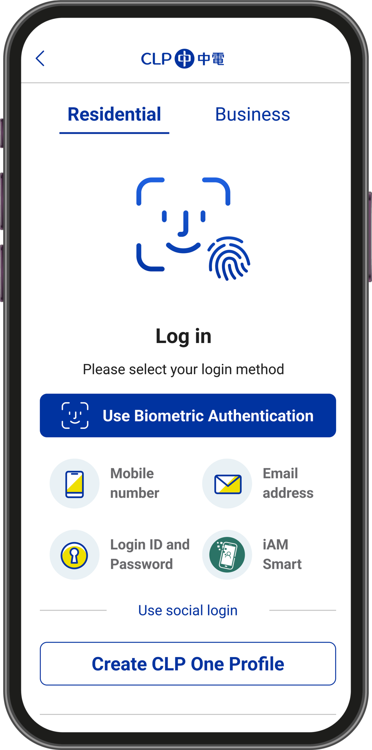 Residential Log In Page